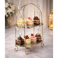 ZEYVE DROPPED STONE 2-TIER SHELF 40x25x15cm *6